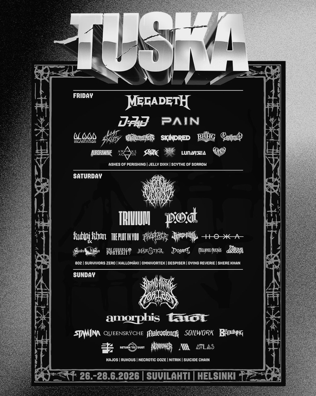 Tuska 2026 Adds Amorphis, Tarot, Skindred and More to Expanding Lineup