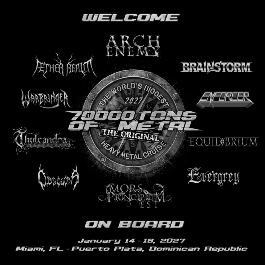 70000 Tons of Metal unveils first bands for 2027 cruise